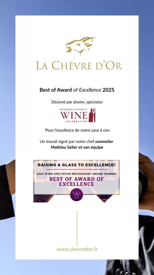 Wine Spectator awards La Chèvre d'Or for its wine list - Best of Award 2025